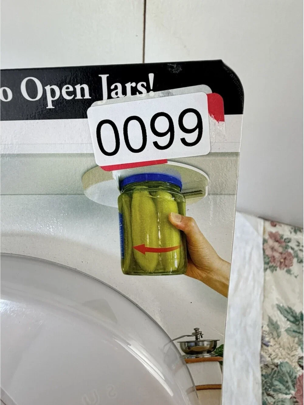 Jar Opener Hero Under Cabinet Jar Opener Peel & Stick White Plastic/Metal Easy